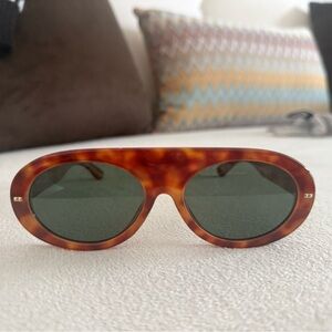 Tortoise Shell Sunglasses with Green Lenses
